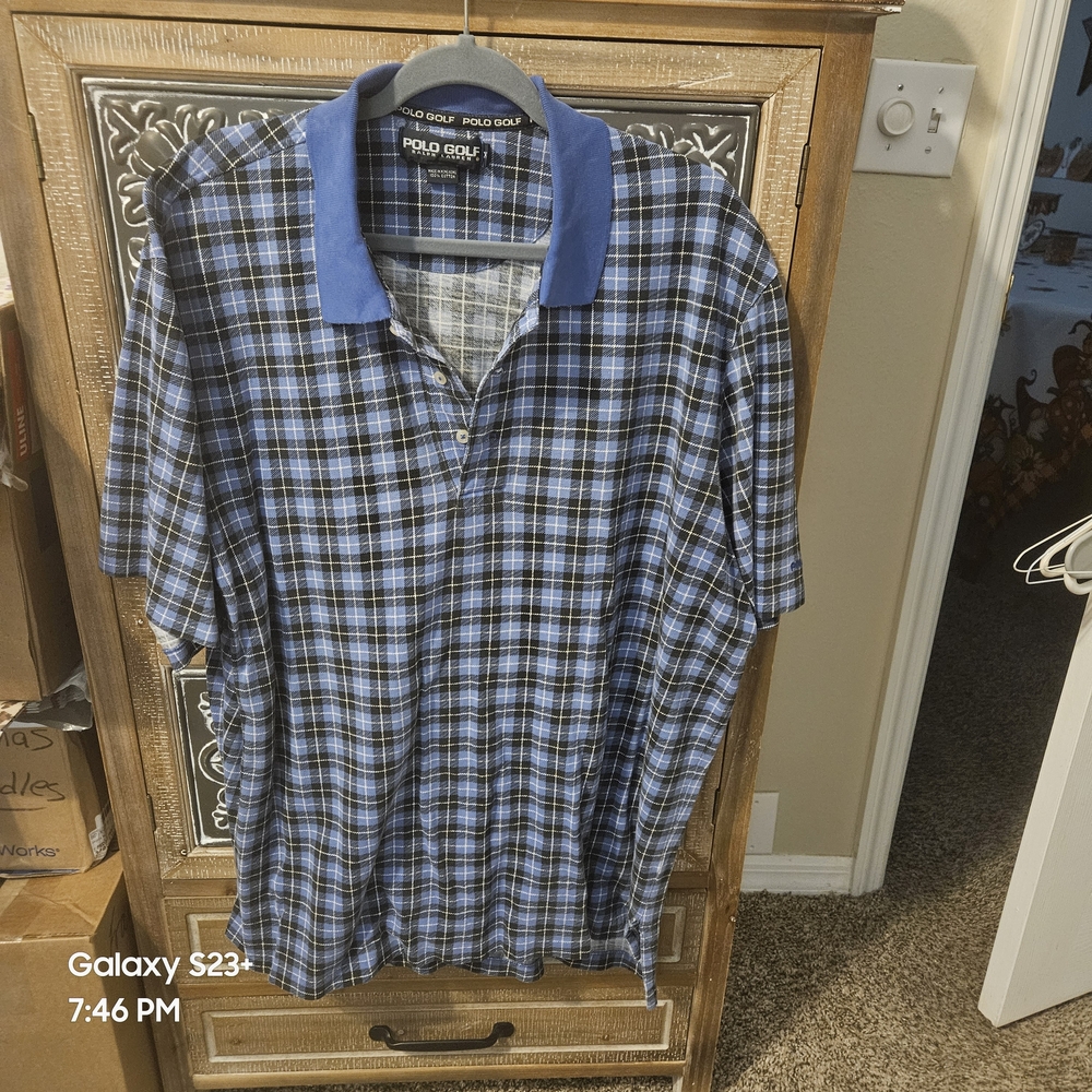 Men's Blue Plaid Shirt